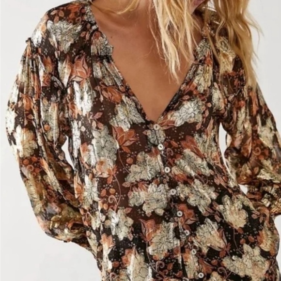 NWOT Free People Scorpion Sheer Blouse Size XS - Picture 2 of 15